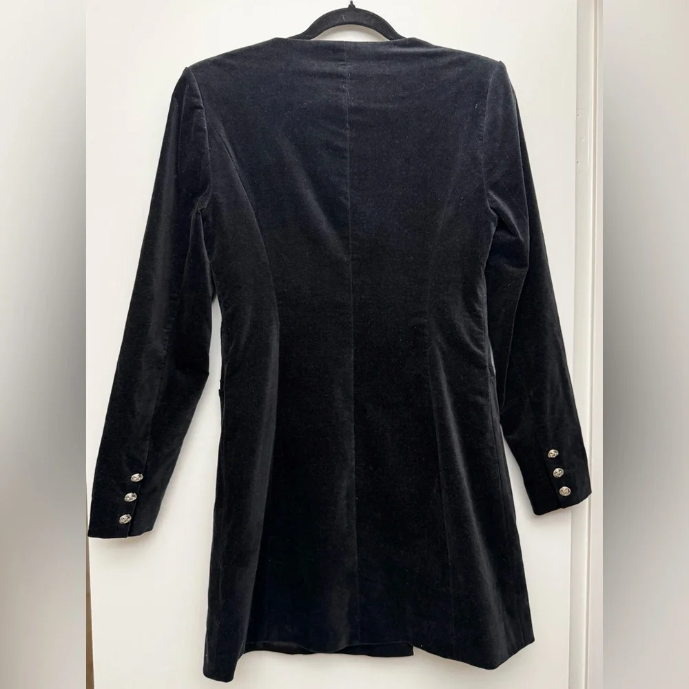 EUC Good American Velvet Double Breasted Boss Blazer Dress Size 2 - Picture 6 of 16